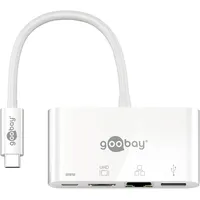 goobay Multiport-Adapter (USB-C), Dockingstation + USB Hub, Weiss