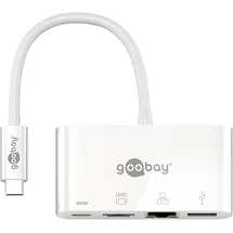 goobay Multiport-Adapter (USB-C), Dockingstation + USB Hub, Weiss