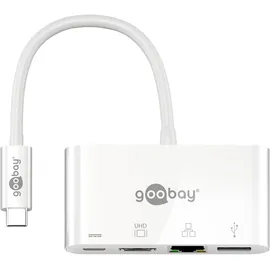goobay Multiport-Adapter (USB-C), Dockingstation + USB Hub, Weiss