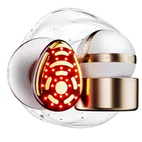 INIA SPHERA Verbesserter 8-in-1 Mikrostrom-Gesichtsmassager für Gesicht & Hals – Rotlicht, Wärme- & Kühlfunktion, 5 Modi, Beauty-Tool für definierte und strahlende Haut zu Hause