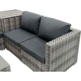 MONSTER SHOP Rattan Modular Gartenmöbel 6-tlg. grau