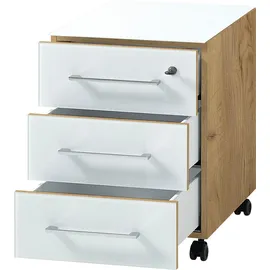 Germania Büromöbel-Set "GW-Monteria", weiß (eiche, weiß), Holzwerkstoff Metall, Holzwerkstoff, Metall, Arbeitsmöbel-Sets, Büromöbel-Set