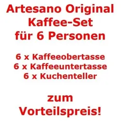 Villeroy & Boch Artesano Original Kaffee-Set für 6 Personen / 18 Teile
