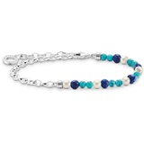 Thomas Sabo Armband mit blauen Steinen und Blaue Beads, 17 cm