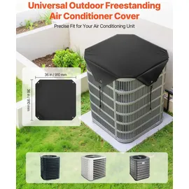 Vevor Klimaanlagenadeckung für Außengeräte, 910 x 910 mm, Abdeckung für Klimaanlagen, Schutzhülle regenfest, Universelle Passform, Schutzabdeckung für Außenbereich, alle Jahreszeiten, schwarz