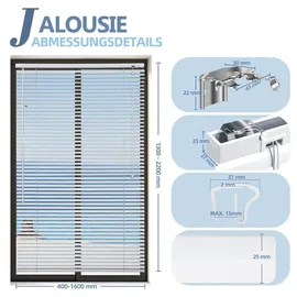 Sekey Klemmfix-Jalousie 60 x 130 cm Silber