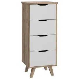 freiraum Hochkommode 45 x 108,7 x 42 cm Planked Eiche / Weiß