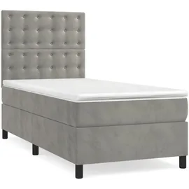 vidaXL Boxspringbett 100 x 200 cm Hellgrau
