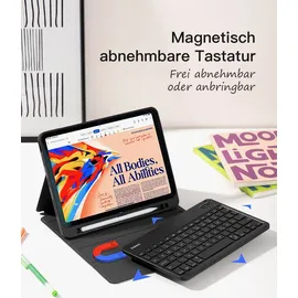 Inateck Tastatur Hülle kompatibel mit iPad 10 Gen.10,9"/11 Gen. A16 2025 11 Zoll, iPad Air 11" M3/M2 (2025/2024), Air 5/4 10,9",Pro 11 4/3/2/1, QWERTZ, mit Stifthalter, Abnehmbar,Classic KB04002