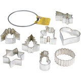 ORIGINAL KAISER Ausstechformen-Ring groß 8-teilig, Backförmchen Weihnachten Starter-Set Ausstecher für Kekse, Förmchen Plätzchen unterschiedliche Größen, Silber