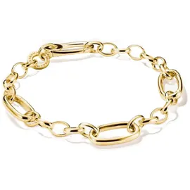 Thomas Sabo Charm-Armband mit drei vergoldeten Connect-Gliedern aus Sterlingsilber goldfarben C1203-413-39-L15 Größe 15