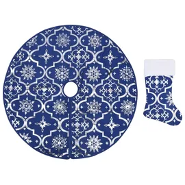 vidaXL Weihnachtsbaumdecke 122 cm Blau