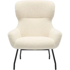 SalesFever Sessel mit Hocker Teddyfell 79 x 103 x 82 cm Beige