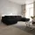 petits-meubles U-Sofa 5-sitzig umbaubar Truhe Jonas Cord Schwarz - Schwarz