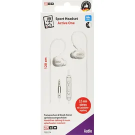 2Go In-Ear Sport-Headset "Active" m. Rufann.&Lautstärker. we - Weiß