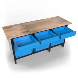 Güde Werkbank Holz 171,2 x 60 x 85 cm blau unbestückt
