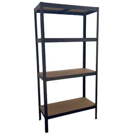SCHULTE Regalwelt Schwerlastregal MDF 180x90x40 cm schwarz 4 Böden