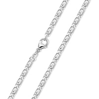 Materia Silberkette Damen Herren Silber S-Panzerkette 1,6mm diamantiert K44, 925 Sterling Silber silberfarben 70 cm