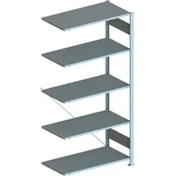 Meta Steckregal Anbauregal S3 CLIP 80 AR 2000 x 1000 x 500 mm lichtgrau + 5 Böden