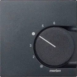 Merten System M Zentralplatte, Raumtemperaturregler, anthrazit, matt, diverse Symbole