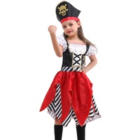 Piratenkostüm für Mädchen, Seeräuber-Prinzessin, Deluxe-Kleid und Piratenhut für Kinder, Größe 5–6, 7–8, 9–10 Jahre