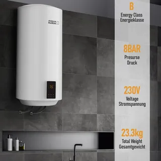 Aquamarin® Elektro SMART Warmwasserspeicher 30/50/80/100 L Boiler 2 kW 230 V