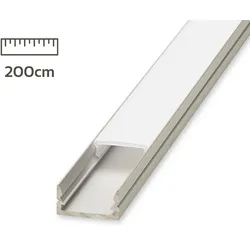 LED Aufbau U-Profil eloxiert 14 x 7mm opal - Länge: 200cm