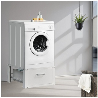 stado® Untergestell für Waschmaschine | Ausziehbar | Weiß | Schublade | Trockner