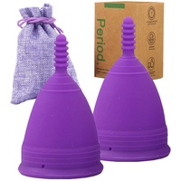 M MUNCASO Menstruationstasse 2 Stück Period Menstrual Cup, Sehr Weich und Flexibel Mehrwegbecher Menstruationstasse aus Medizinischem Silikon Menstruations Cup