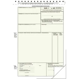 RNK Warenverkehrsbescheinigung EUR.1 zum manuellen Ausfüllen - SD, 1 x 2 Blatt, DIN A4