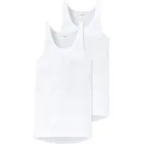 SCHIESSER Unterhemd 2er-Pack, Weiß - Original Feinripp für Herren 2 Pack