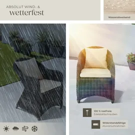 Tectake tectake® 2er Set Aluminium Rattansessel wetterfest und UV-beständig, pflegeleicht, kein Aufbau