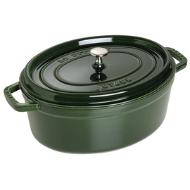 Staub Cocotte 33 cm oval basilikumgrün