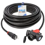 KALLE DAS KABEL Gummi Verlängerungskabel SCHUKO mit 3-Fach Kupplung H07RN-F 3G 2,5mm2 von KALLE DAS KABEL 15 Meter