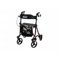 DRIVE Torro Leichtgewicht Rollator mit Tasche und Rückengurt rot