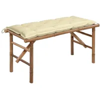 VidaXL Klappbare Gartenbank mit Auflage 118 cm Bambus