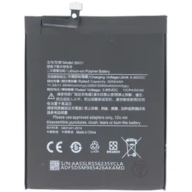 AccuCell Akku passend für Xiaomi Redmi Note 5A, Li-Polymer, 3,85V, 3000mAh, 11,6Wh, built-in, ohne Werkzeug