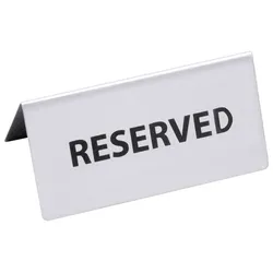 Contacto Tischschild RESERVED, schwarze Laserung