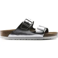 Birkenstock Arizona Weichbettung Naturleder schmal metallic silver 40