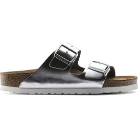 Birkenstock Arizona Weichbettung Naturleder schmal metallic silver 40