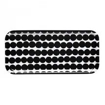 Marimekko - Räsymatto Tablett, 15 x 32 cm, schwarz / weiß
