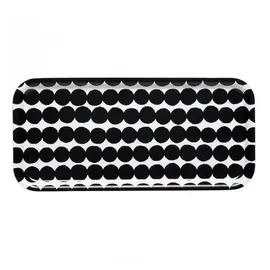 Marimekko - Räsymatto Tablett, 15 x 32 cm, schwarz / weiß