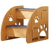 Dreuhuing Hundetreppe für Bett | Indoor-Haustiertreppe Hundetreppe – Hochbett Klettern Hundebett Stufen, rutschfeste Hölzerne Hundetreppe für große/mittelgroße/kleine Hunde & Katzen, Haustierbedarf