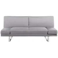 Beliani Schlafcouch Polyester 2-Sitzer Grau/Silber