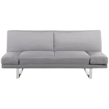 Beliani Schlafcouch Polyester 2-Sitzer Grau/Silber