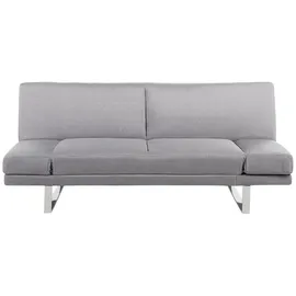 Beliani Schlafcouch Polyester 2-Sitzer Grau/Silber