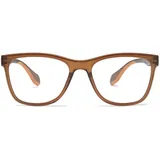 MAGIMODAC Blaulichtfilter Lesebrillen Leicht Rechteckige Anti-Blaulicht Lesebrille Herren Damen Flexibel Federscharnier Computer-Lesebrille Braun +1.00