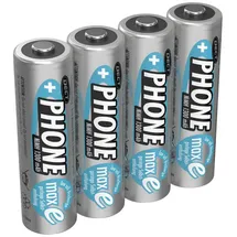 Ansmann Akku AA Mignon 1300mAh 1,2V Nimh, 4 Stück, Wiederaufladbar mit maxE