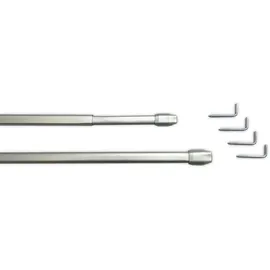 INDEKO Scheibenstange INDEKO "Scheibenstange ausziehbar 1-läufig, 2 Stück" Gr. 3, silber (edelstahlfarben, silberfarben), Ø:11mm, Eisen, Gardinenstangen