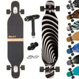 Mach1 Bambus Longboard mit Keramik Kugellager + T-Tool - Skateboard Drop Through Cruiser Komplettboard - 2854